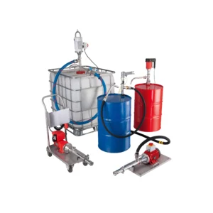 Flux barrel pump selection including drum pumps, TR pumps and IBC pumps with accessories such as hoses and hand nozzles