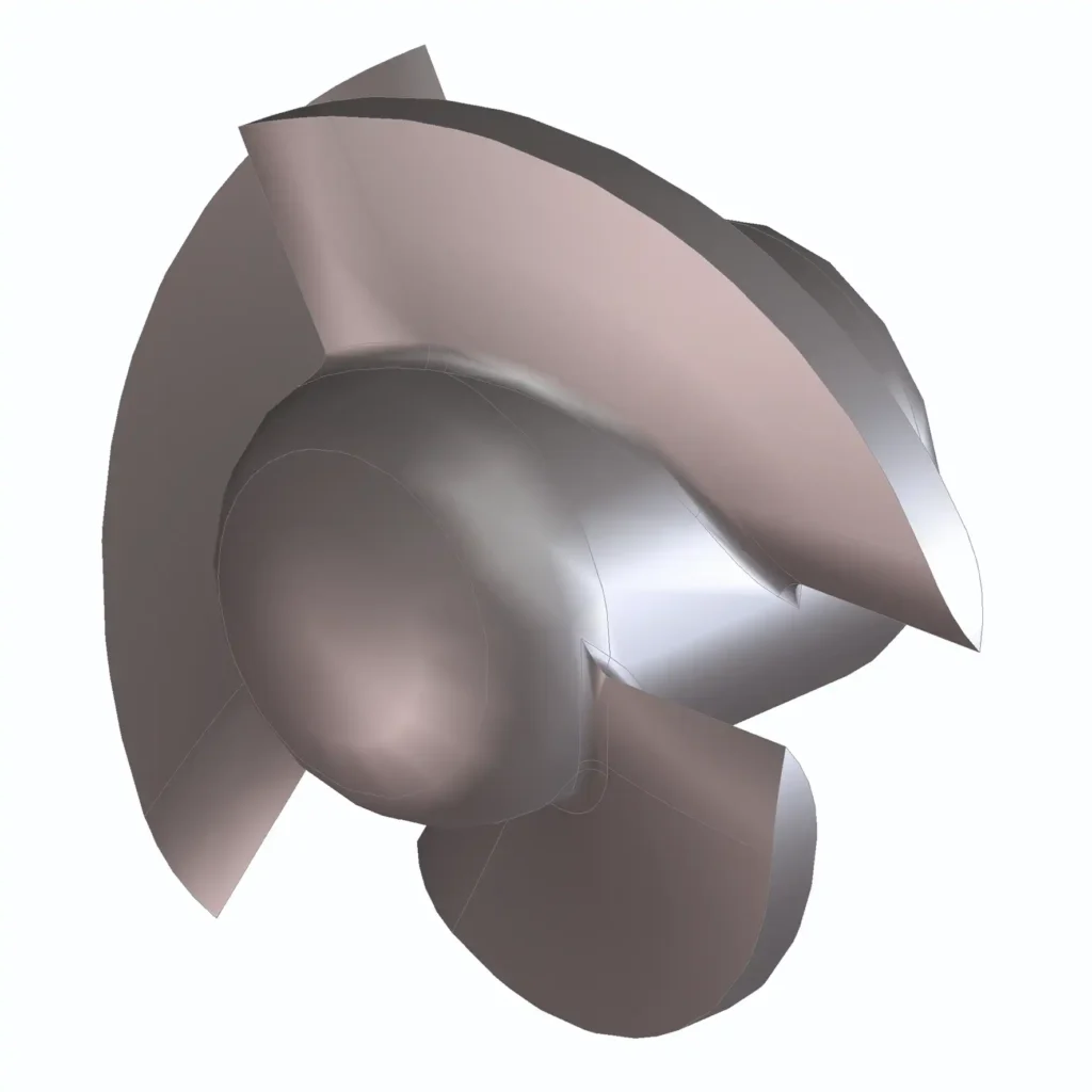 Close up of axial impeller for a drum pump