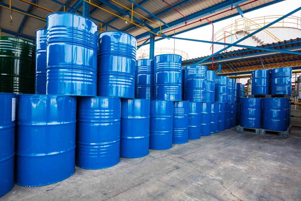 Manufacturing warehouse full of barrels
