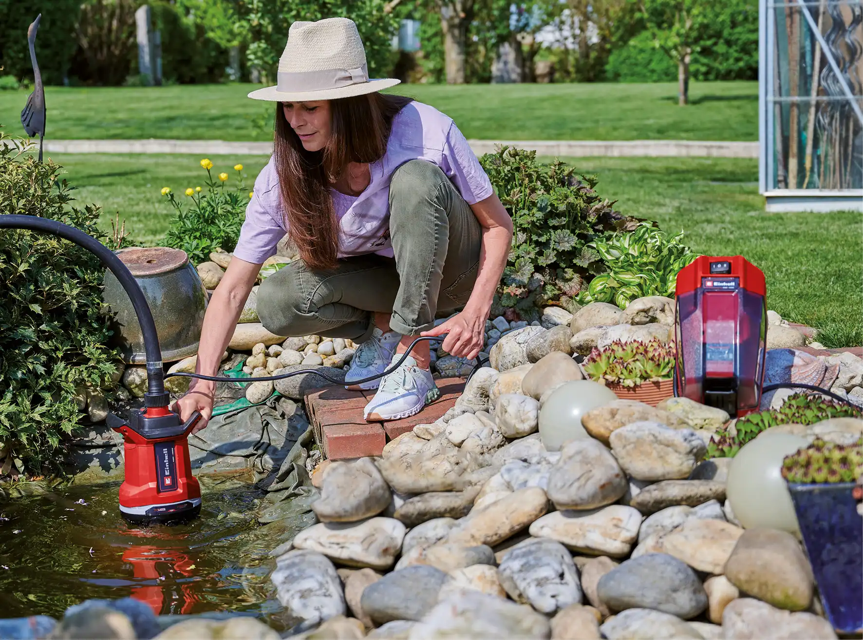 Einhell battery powered water pumps for ponds